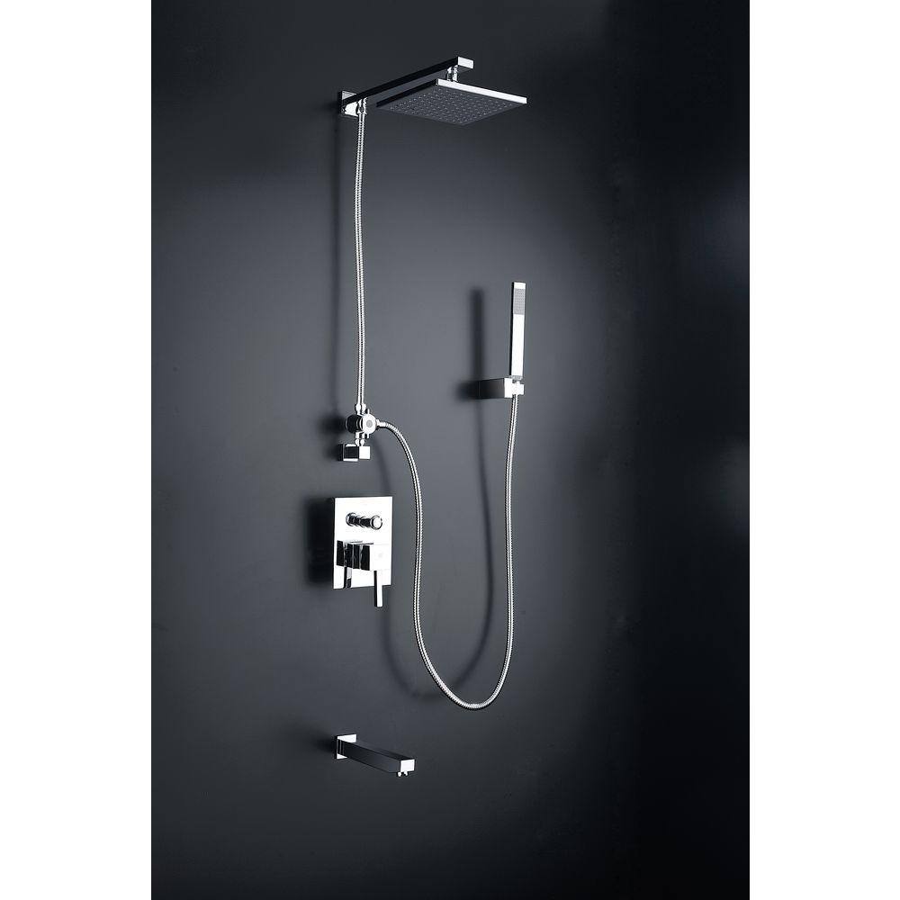 ANZZI Byne 1-Handle 1-Spray Tub and Shower Faucet with Sprayer Wand in Polished Chrome (Valve Included) SH-AZ013