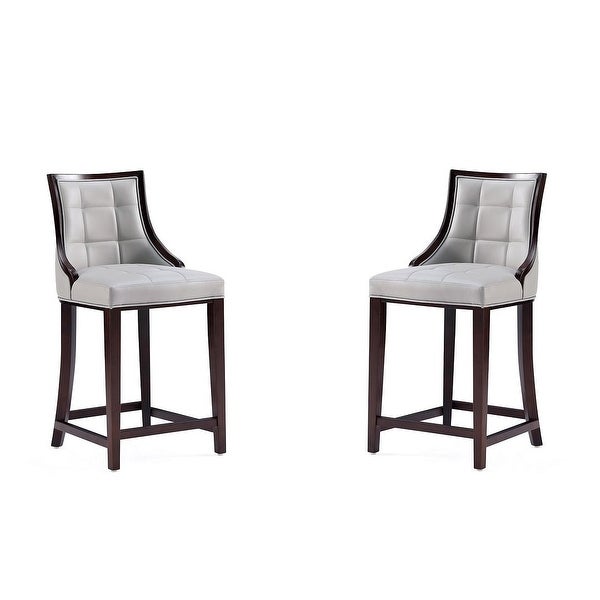 Manhattan Comfort Fifth Ave 39.5 in. Dark Walnut Beech Wood Counter Height Bar Stool (Set of 2)