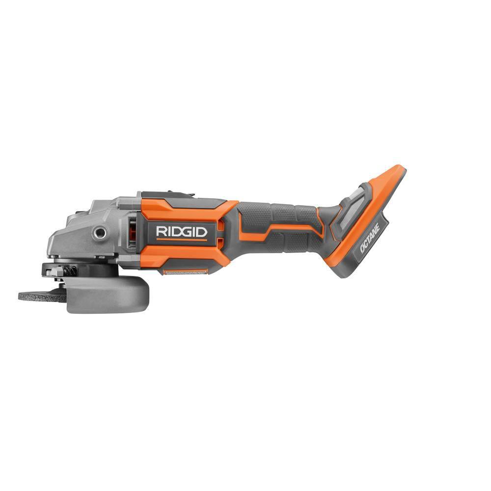 RIDGID 18V OCTANE Brushless Cordless 4-12 in. Angle Grinder with 18V Lithium-Ion 1.5 Ah Battery R86042B-AC870015N