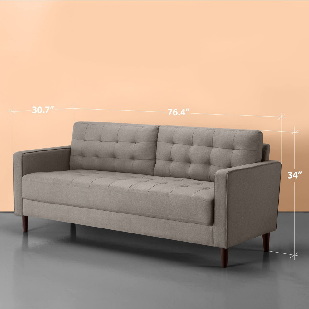 Sofa Couch / Grid Tufted Cushions   Midcentury   Sofas   by Imtinanz  LLC  Houzz