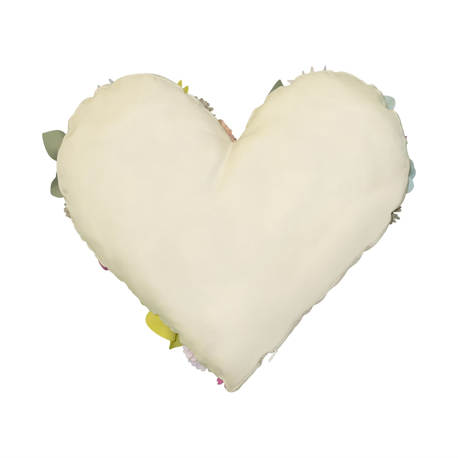 Edie@Home Indoor Outdoor Floral Heart Shaped Dimensional Throw Pillow