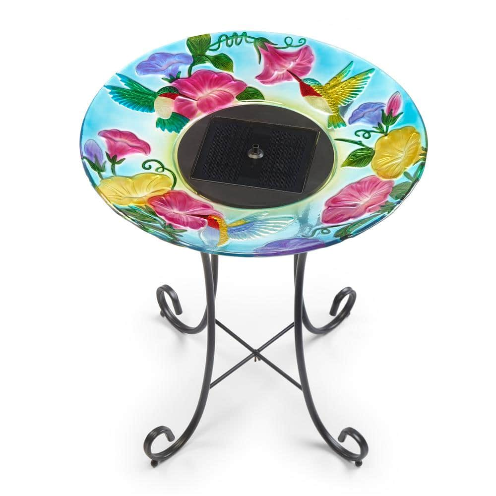 Smart Solar Hummingbird Glass Solar Birdbath 20224R01