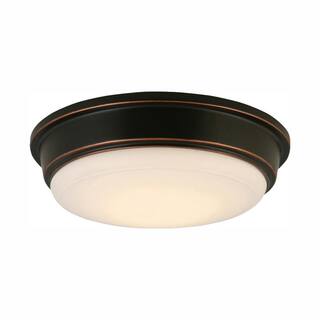 Hampton Bay Oil Rubbed Bronze Integrated LED Outdoor Flush Mount IKE2001L