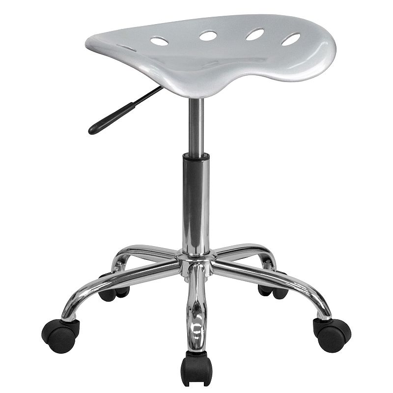 Flash Furniture Taylor Silver Finish Tractor Seat Stool