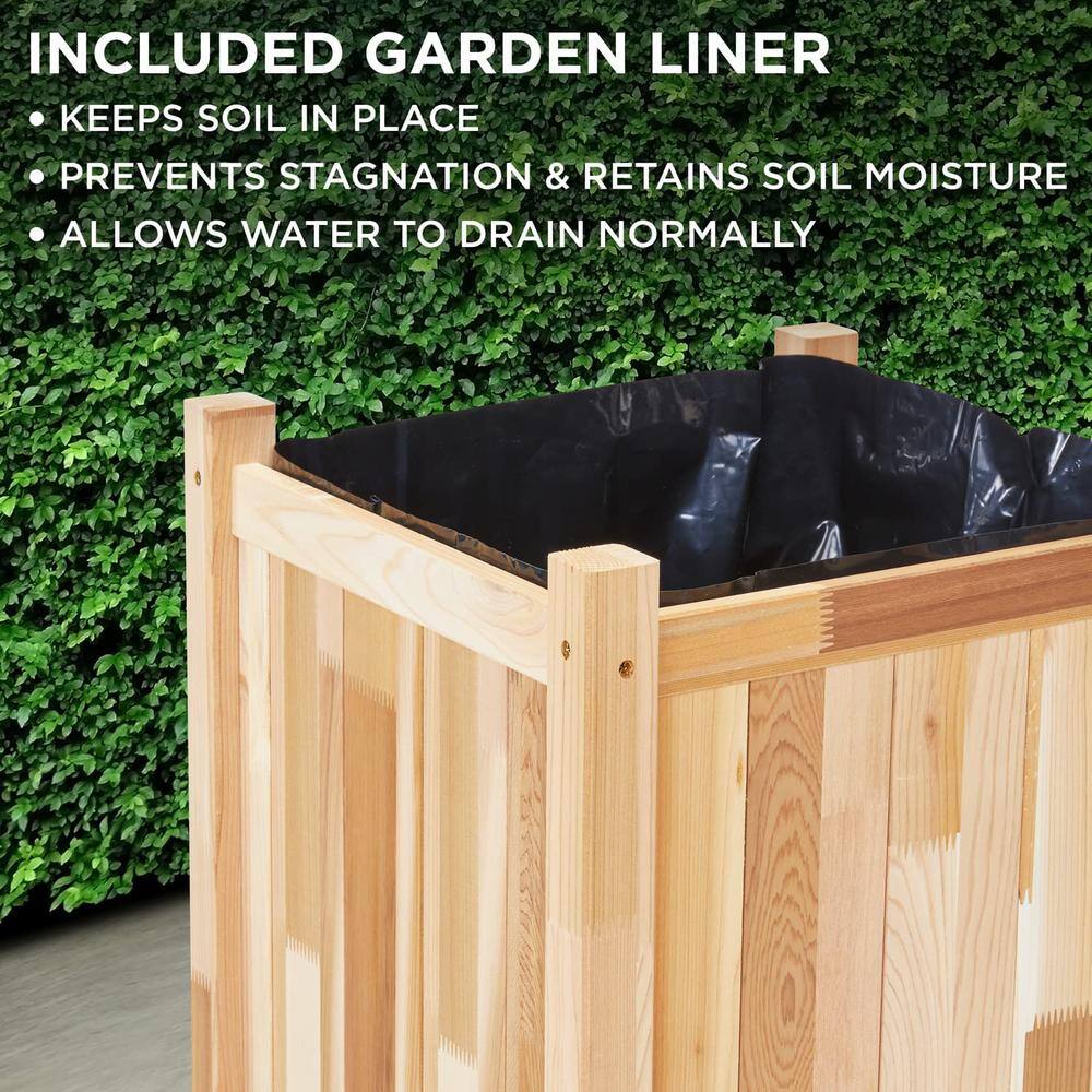 JUMBL Raised Garden Bed Cedar Wood Garden Box and Herb Planter 20 in. x 48 in. x 20 in. JUM204820