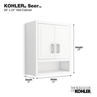 KOHLER Seer 24 in. W Wall Mount Cabinet in White K-33557-ASB-0