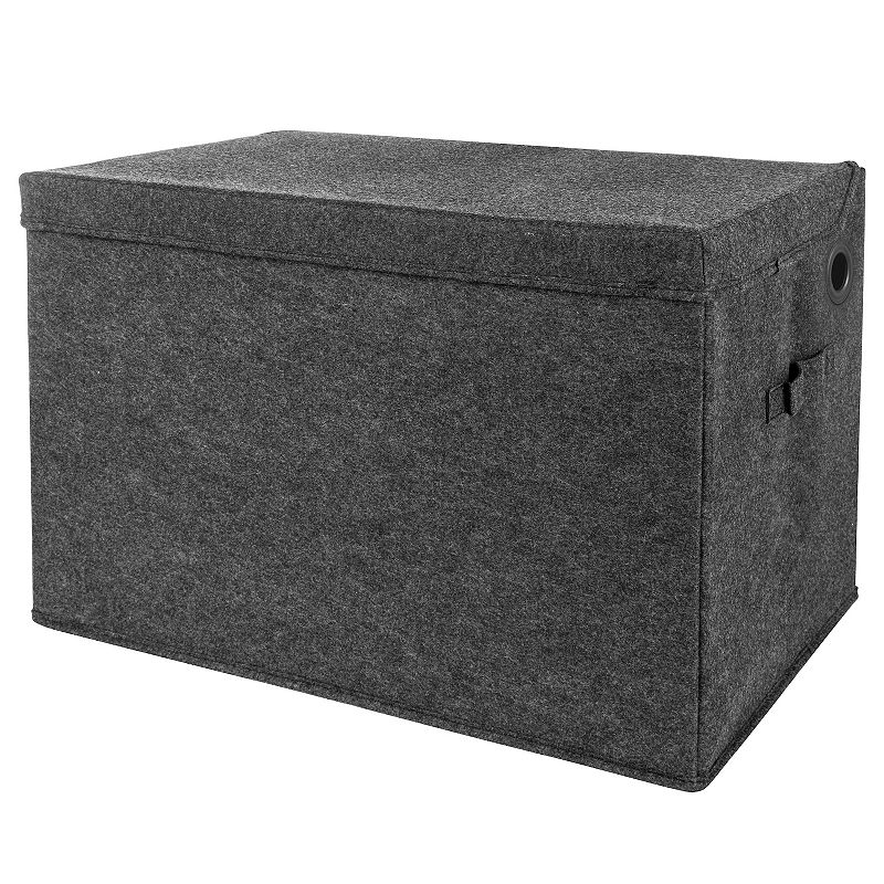 Sammy and Lou Charcoal Gray Solid Color Felt Toy Box