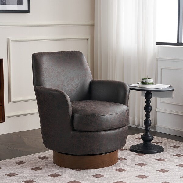 Velvet Swivel Barrel Chair，Swivel Accent Chairs Armchair for Living Room