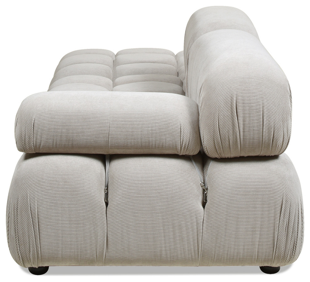 Marcel 109.5 quotBubble Modular Modern Square Tufted Single Arm Chaise Sofa   Transitional   Sofas   by Jennifer Taylor Home  Houzz