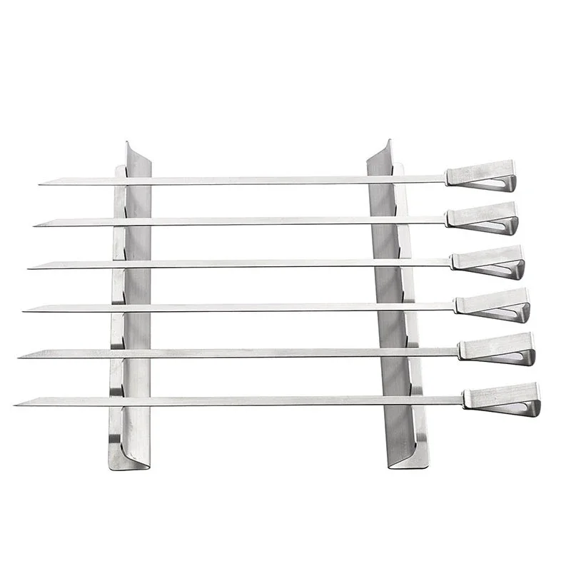 Portable Stainless Steel Beef Shish Kebab Skewer Set Rack for Grill Oven Convenient BBQ Skewers Kebab Maker For Outdoor Camping