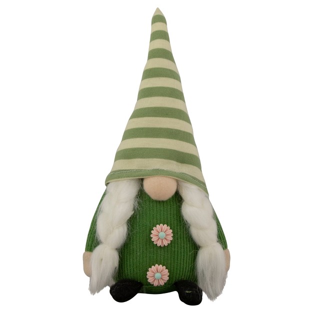 Green Striped Hat Girl Springtime Gnome