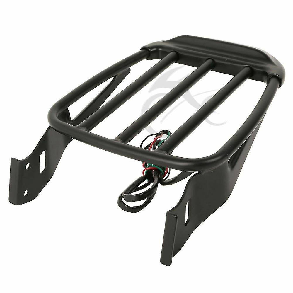 Born Pretty Motorcycle Two-up Luggage Rack With Led Light For Harley Sportster Xl Iron 883 1200 2004-2019 Dyna Street Bob Superlow 2006-2017