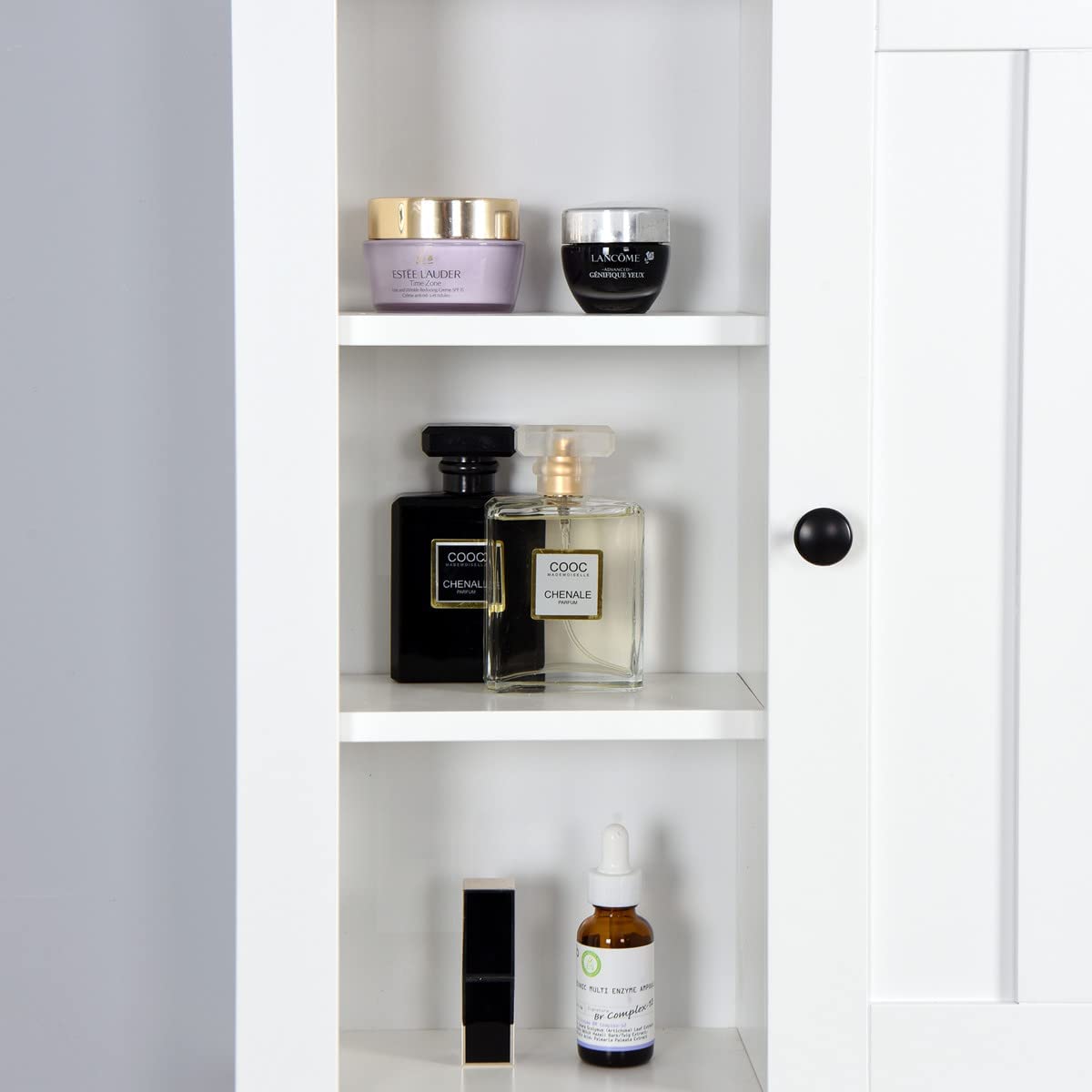 Bathroom Medicine Cabinet, White Wall Cabinet with a Door, Wood Storage Organizer