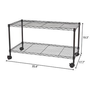 Karl home 2-Shelf Steel 4-Wheeled Media Cart in Black 989073916947