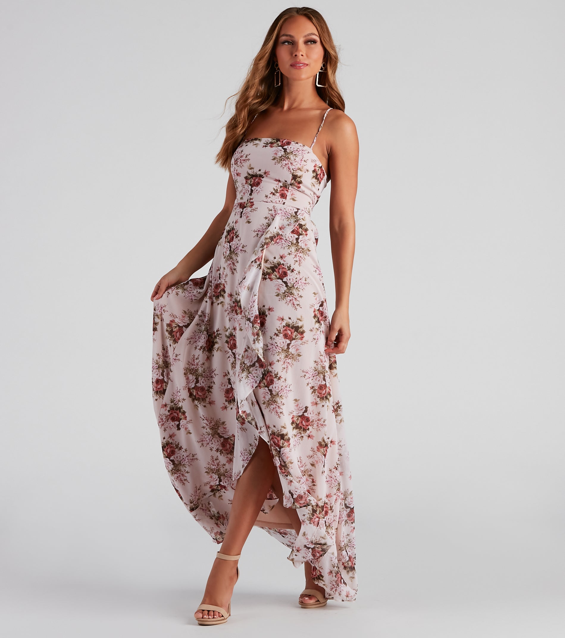 Rue Formal Floral Wrap Dress