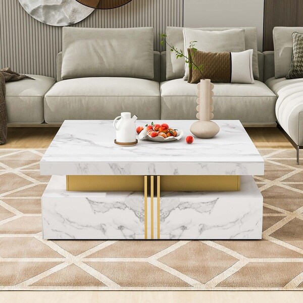 White Square Storage Coffee Table