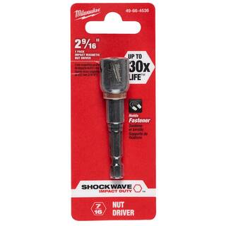 MW SHOCKWAVE Impact Duty 716 in. x 2-916 in. Alloy Steel Magnetic Nut Driver (1-Pack) 49-66-4536