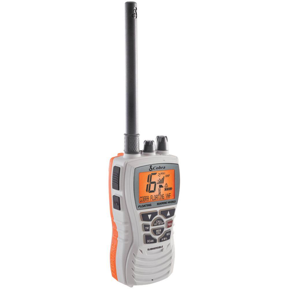 COBRA MARINE Marine 6-Watt Floating VHF Radio White MR HH350 W FLT