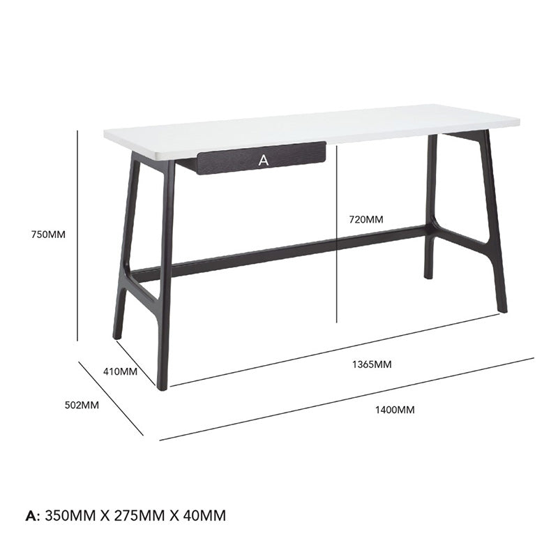 MOREY Study Desk - White & Black