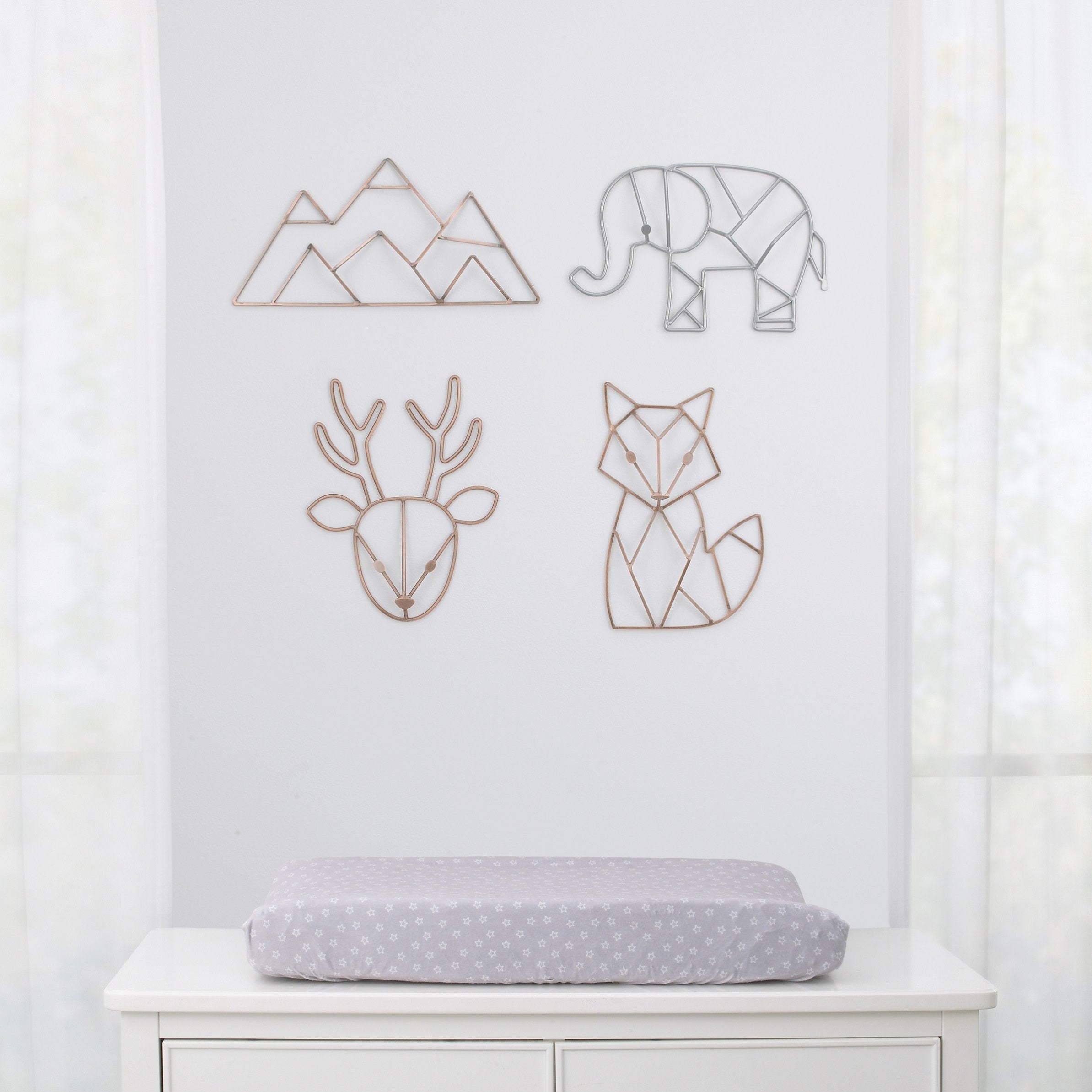 NoJo Mountain Shaped Wire Wall Decor， Copper Finish