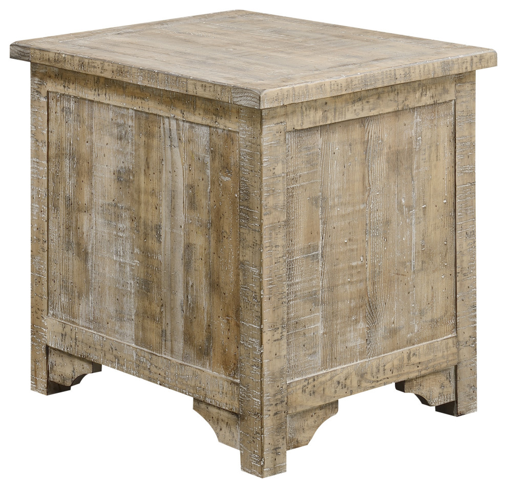 Cunningham End Table  Sandstone Buff   Farmhouse   Side Tables And End Tables   by Lorino Home  Houzz