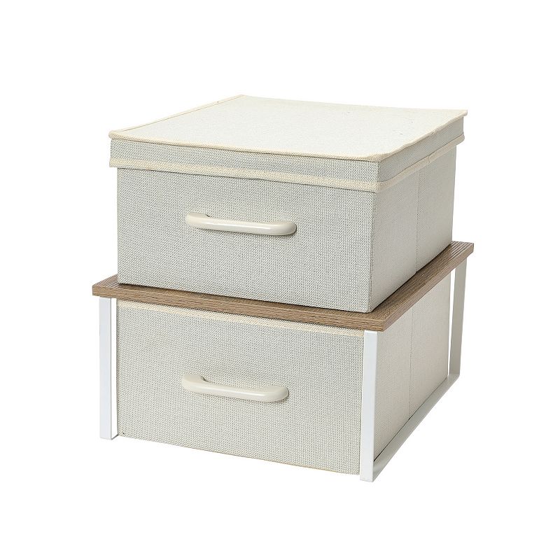 Household Essentials Set of 2 Stacking Storage Boxes with Frame