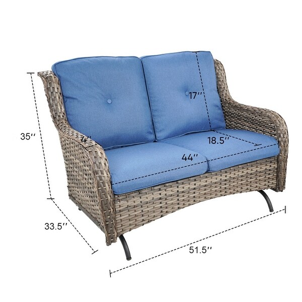 Outdoor Glider Sofa with Ottoman