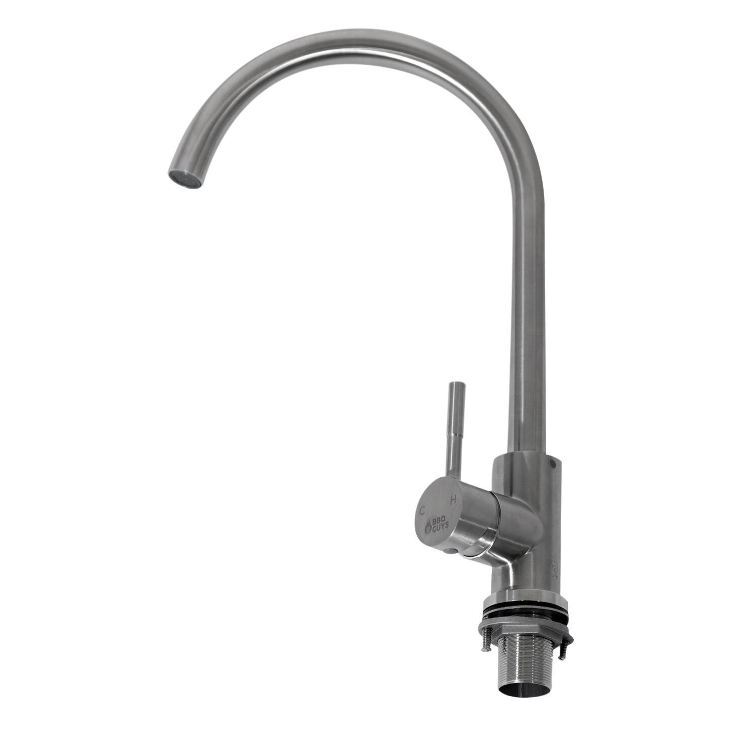 Signature Stainless Steel Outdoor Single Handle Gooseneck Hot/Cold Faucet