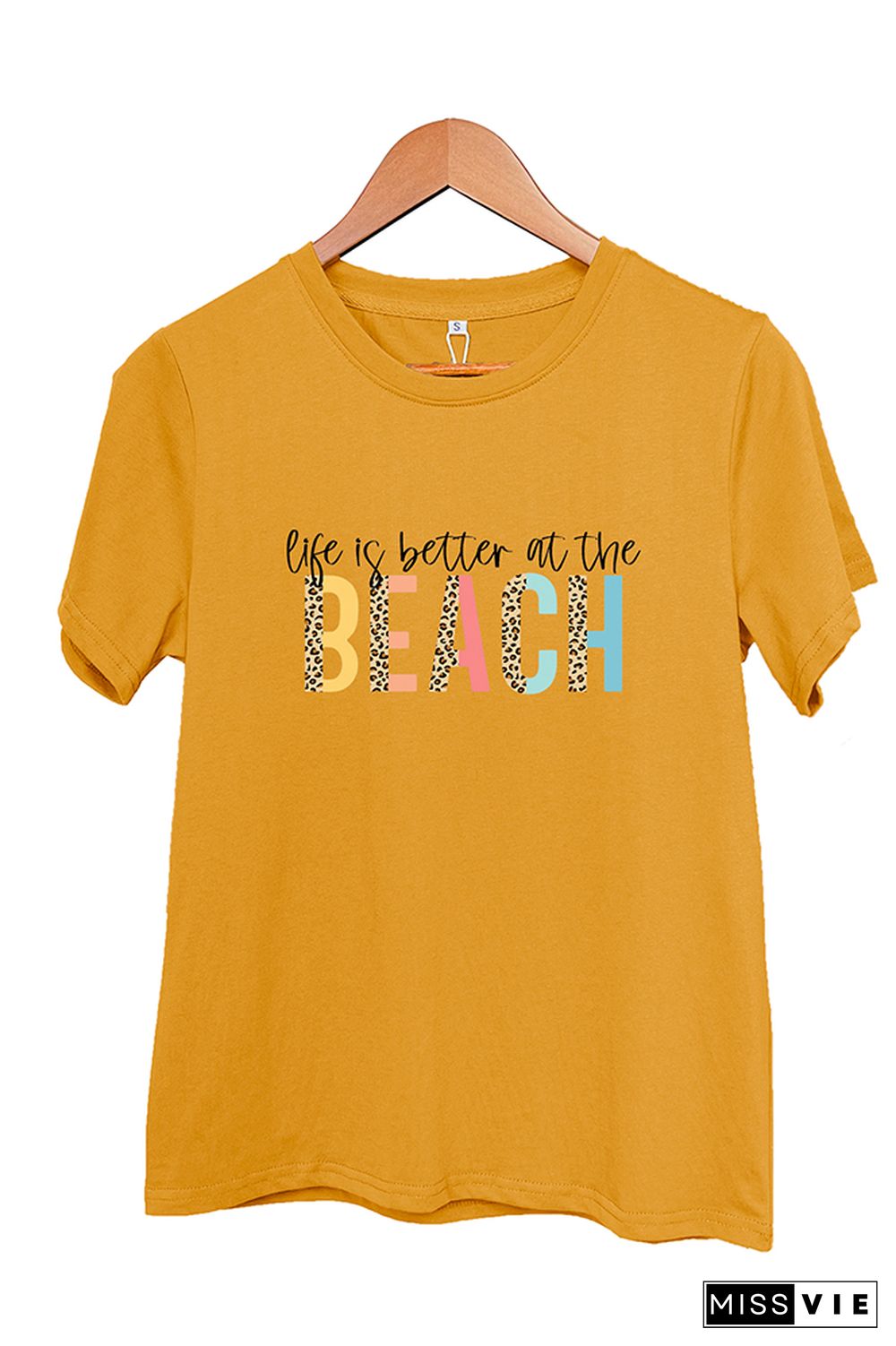 Life is better at the beach Sleeve Graphic Tee Wholesale