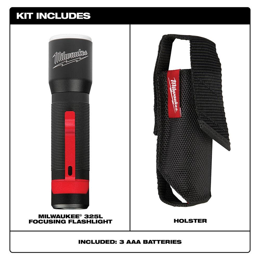 Milwaukee 325-Lumen LED Focusing Flashlight with Holster 2107S from Milwaukee