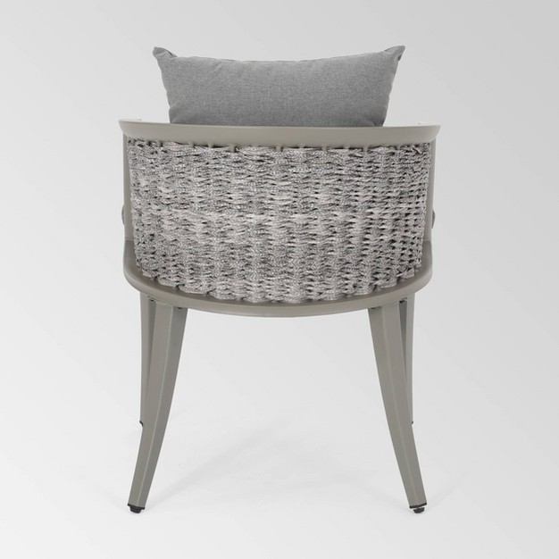 Pebble Set Of 2 Wicker Boho Club Chairs Gray Christopher Knight Home