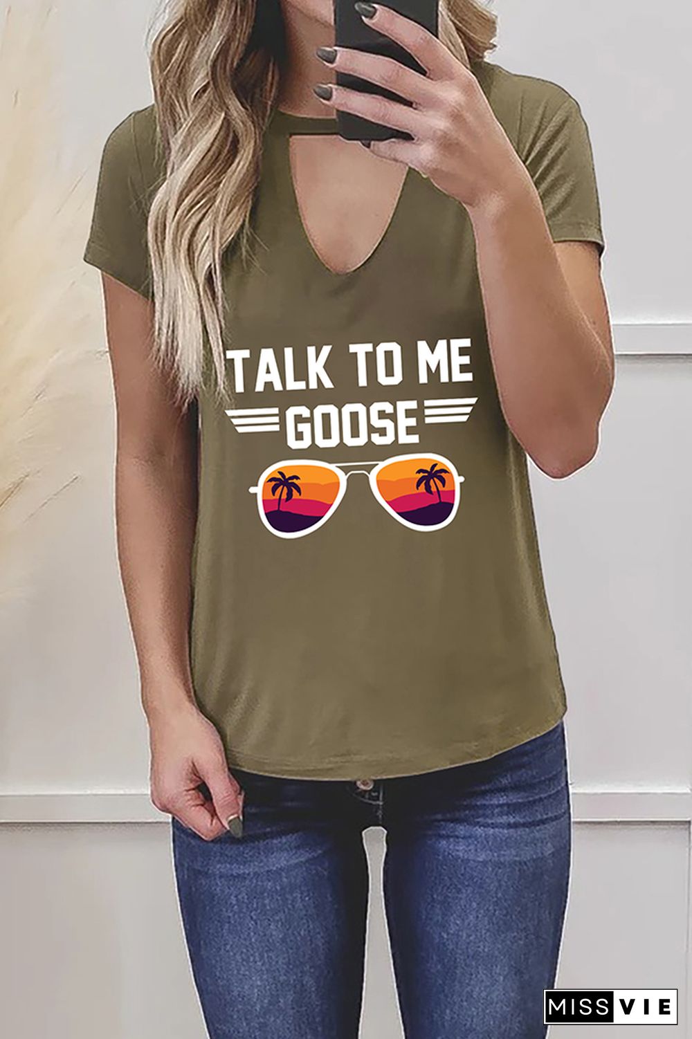 Talk To Me Goose Graphic Tees for Women Wholesale Short Sleeve T shirts Top