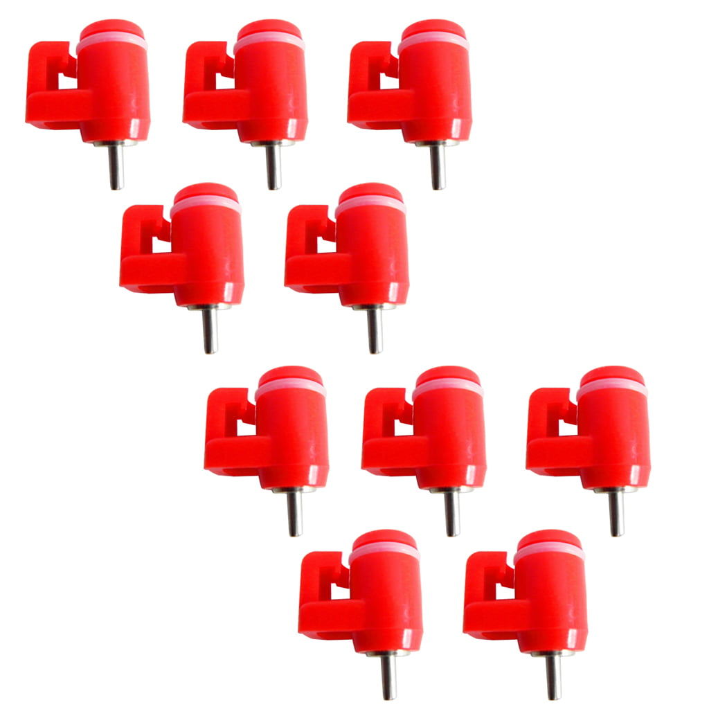 10 Pieces Red Water Nozzle Drinker Chicken Feeder Poultry Supplies Hen Duck