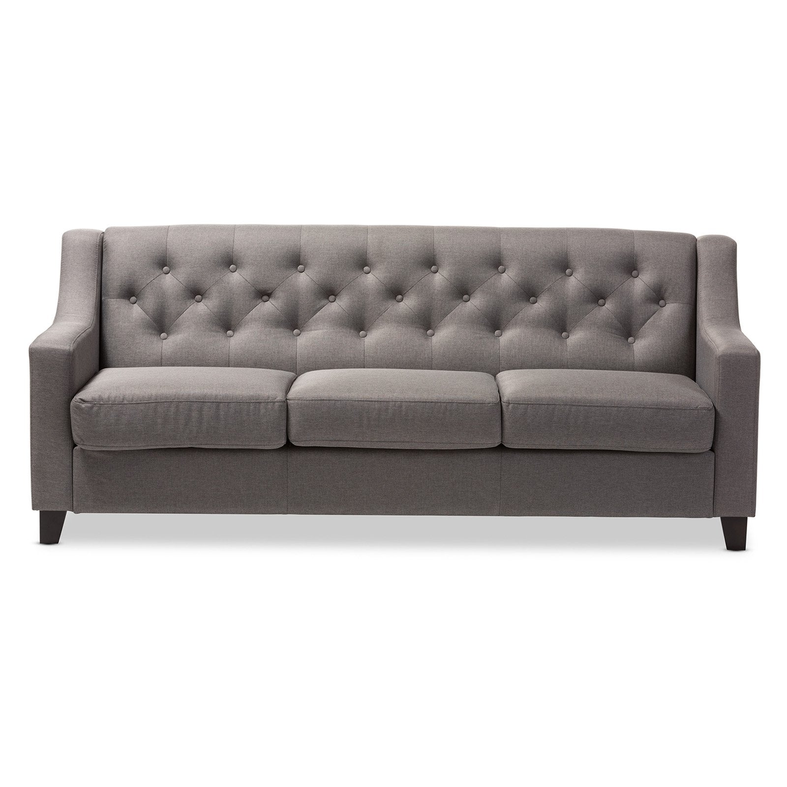 Baxton Studio Arcadia Modern Upholstered Living Room 3-Seater Sofa, Multiple Colors