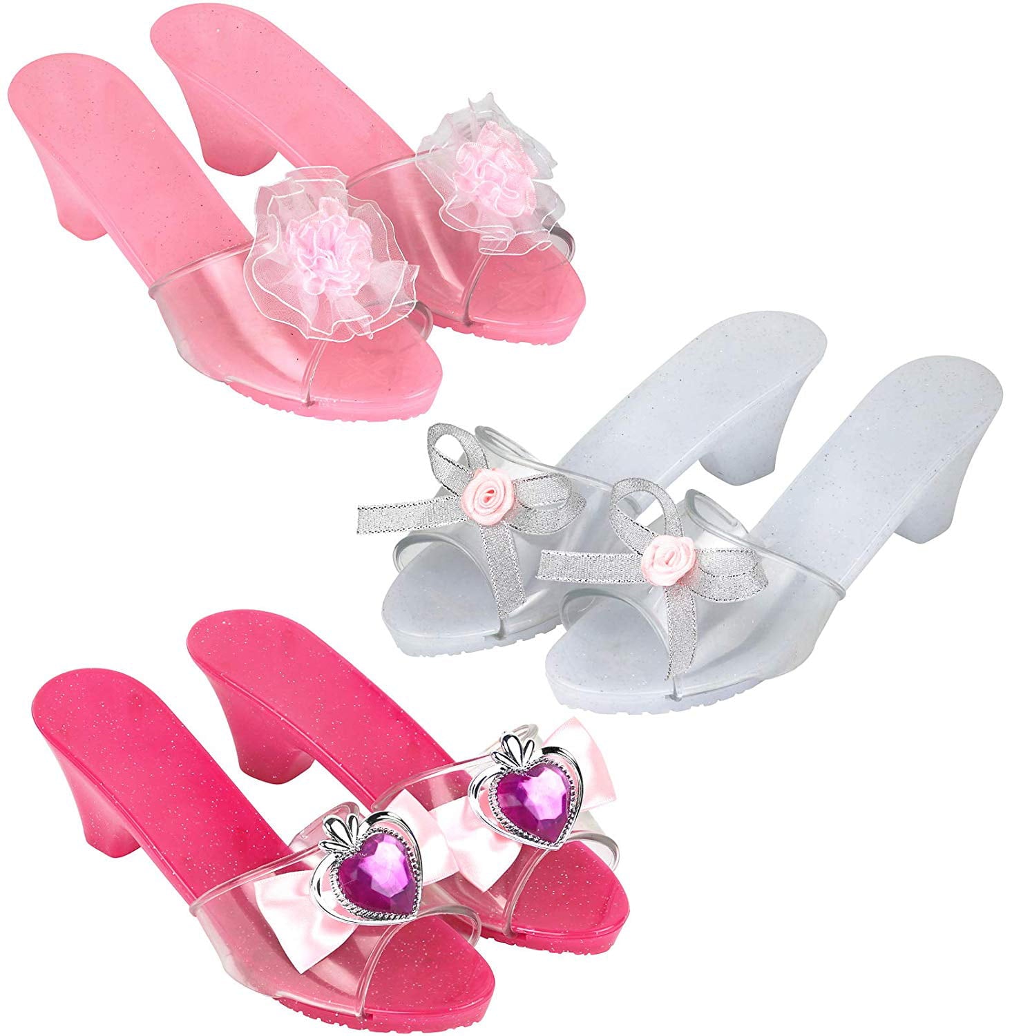 Click N' Play Girls Princess Fashion Dress Up Set | High Heels， Earrings， Ring and Accessories | Princess Dress Up Clothes for Little Girls | Girls Play Dresses for Princess Dress UP