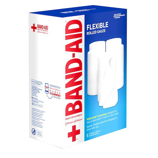 Band Aid Flex Gauze 4 Inch X 2.1 Yard Roll  5 Coun...