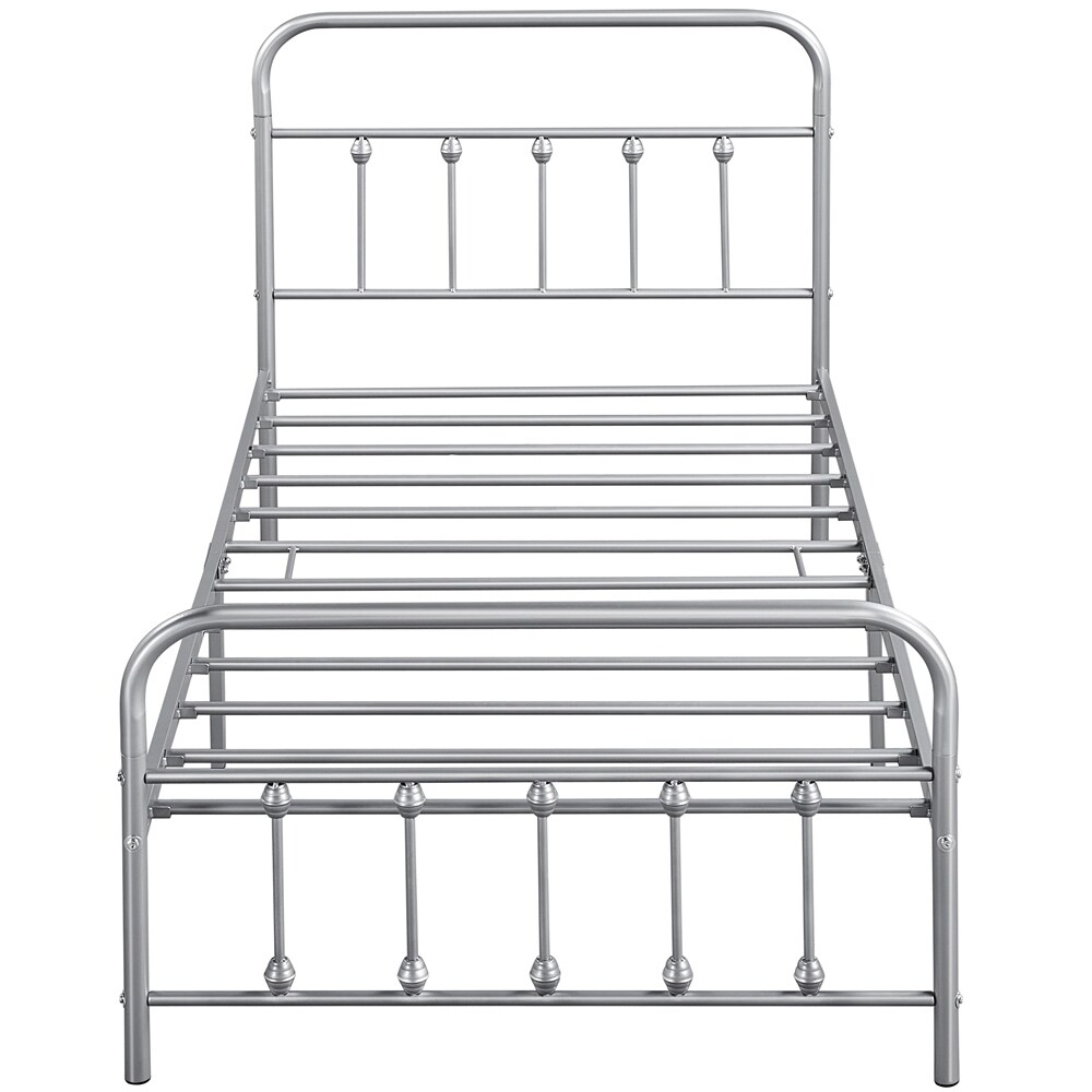 Yaheetech Metal Frames Bed with High Headboard and Footboard