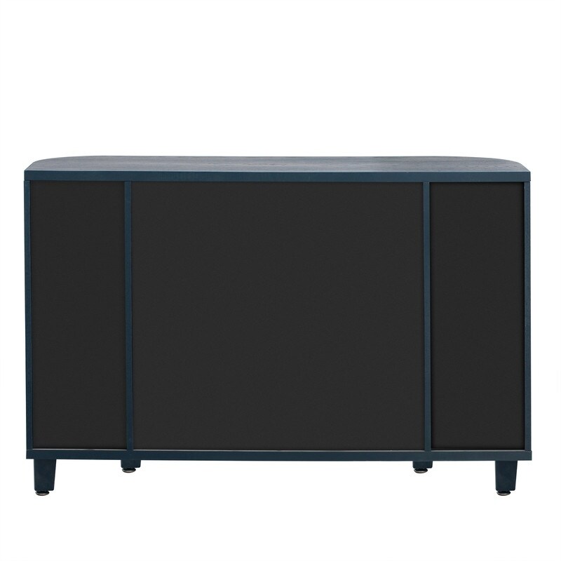 Curved Design Storage Cabinet with Four Doors and Adjustable Shelves