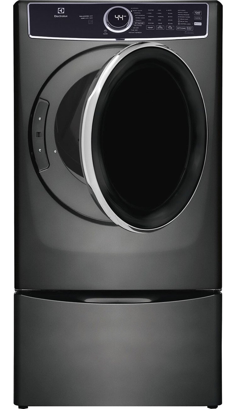 Electrolux 8 Cu. Ft. Titanium Front Load Perfect Steam Electric Dryer With Balanced Dry and Instant Refresh