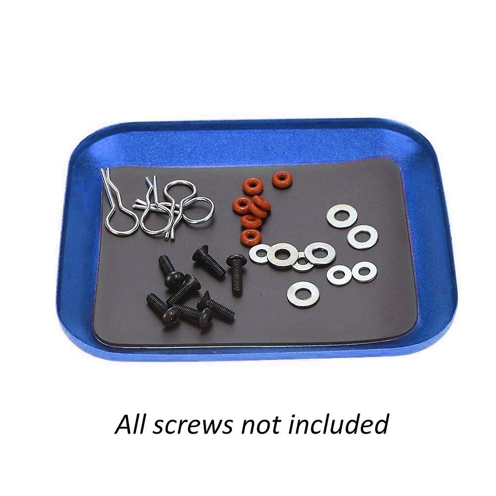 Magnetic Small Parts Tray Plate Screw Storage Nuts Screw Bolts (blue)