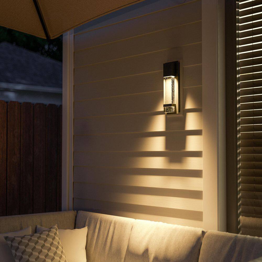 Hampton Bay Caroline Black LED Outdoor Wall Lantern HDP98270