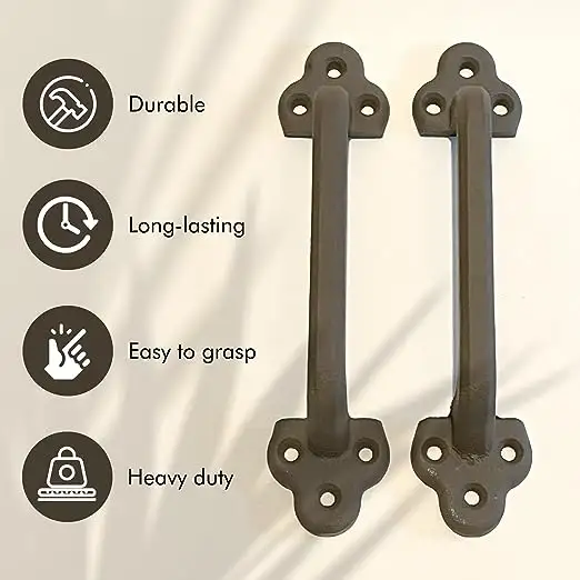 Gate Handle: Cast Iron Sliding Barn Door Handle Vintage Metal Gate Fence Long Handles