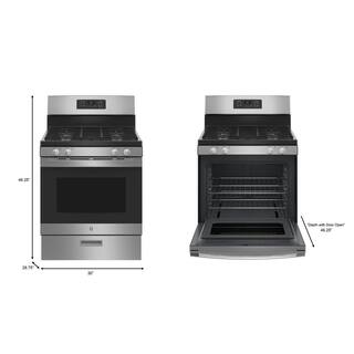 GE 30 in. 4.8 cu. ft. Freestanding Gas Range in Stainless Steel JGBS61RPSS