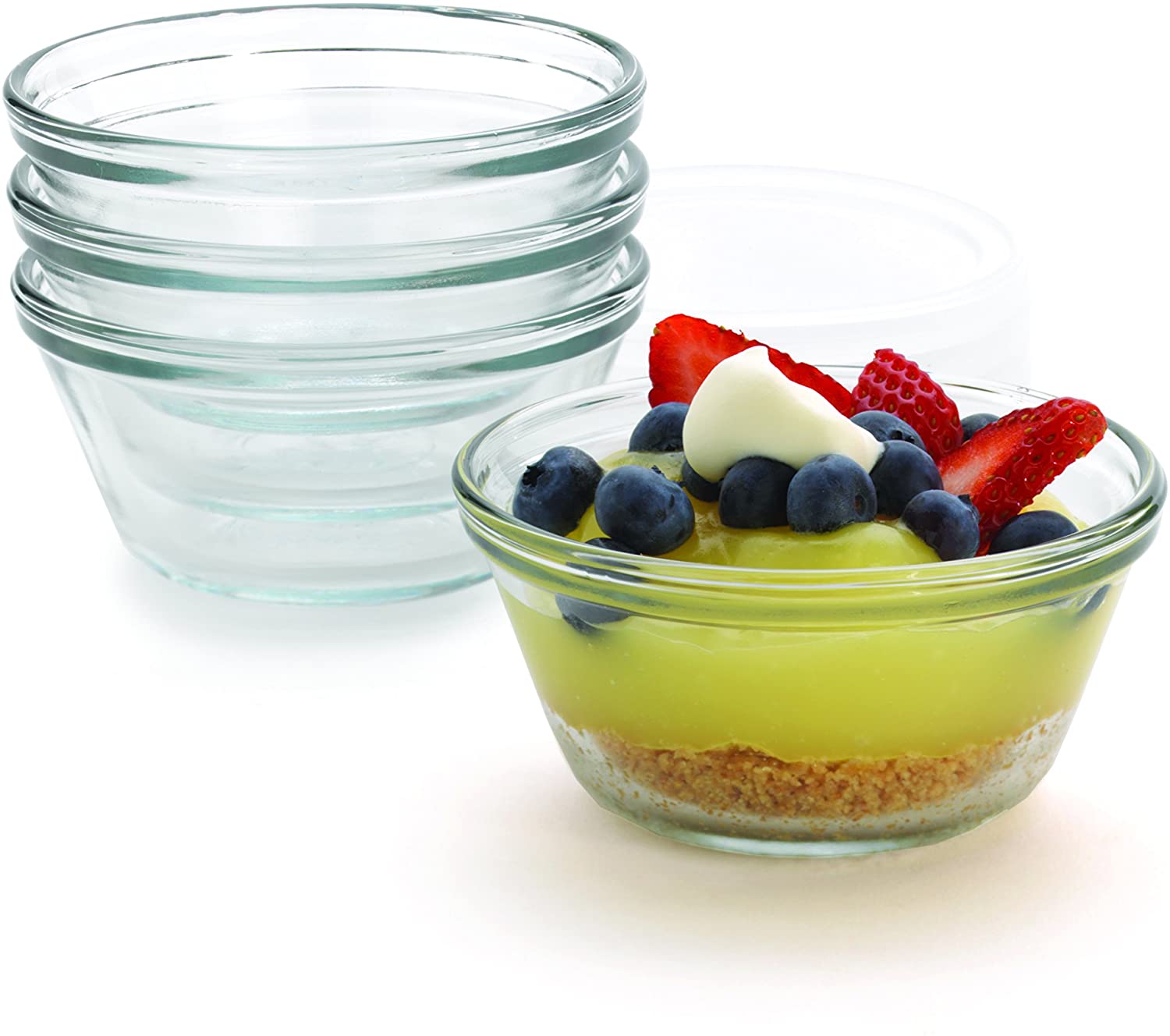 Anchor Hocking Essentials Glass 6 Oz. Clear Custard Cup， 4 Piece