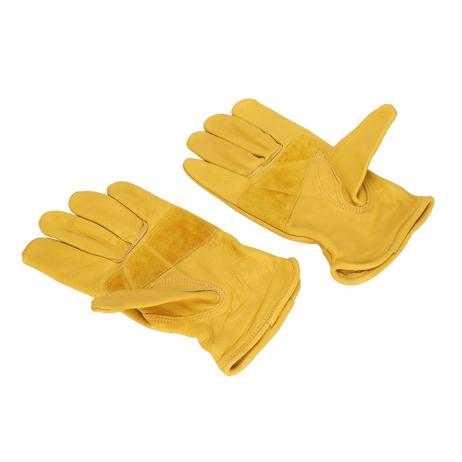 Garden Cowhide Gloves Wear Resistance Full Finger Leather Gloves For Outdoor Cyclingxl