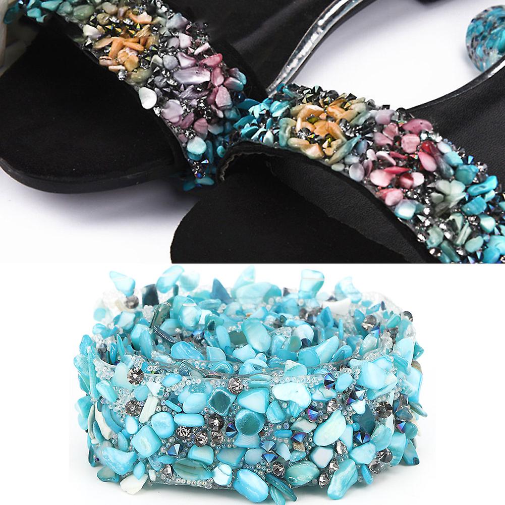 1m Diy Shiny Colorful Stone Trim Ribbon Decoration Accessory Crafts Sewing Dress Decor(#05)