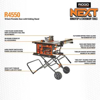 RIDGID 10 in. Table Saw with Folding Stand R4550