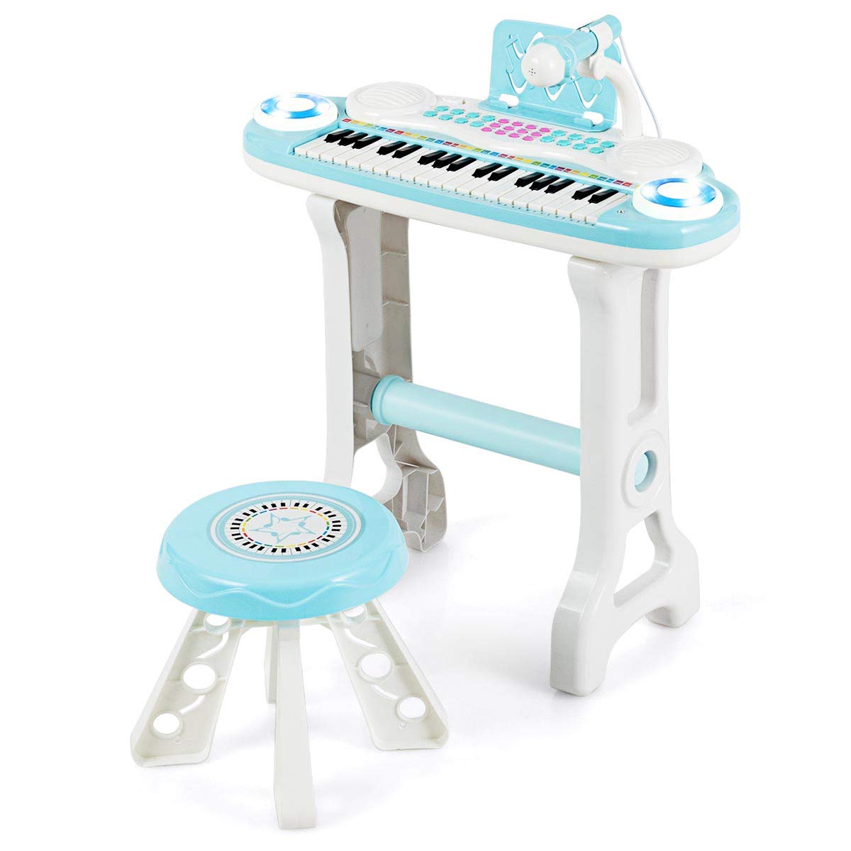 Costzon 37-Key Kids Toy Keyboard Piano with Detachable Legs, Bench, Music Score