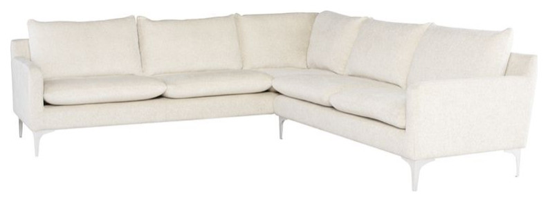 Nuevo Furniture Anders 2pc Sectional Sofa in Silver Base   Midcentury   Sectional Sofas   by Unlimited Furniture Group  Houzz