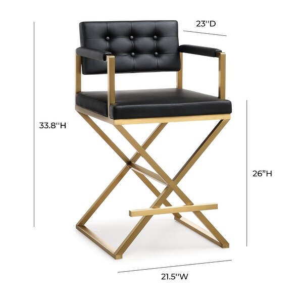 Director Black Gold Steel Counter Stool